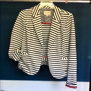 Black and white striped blazer